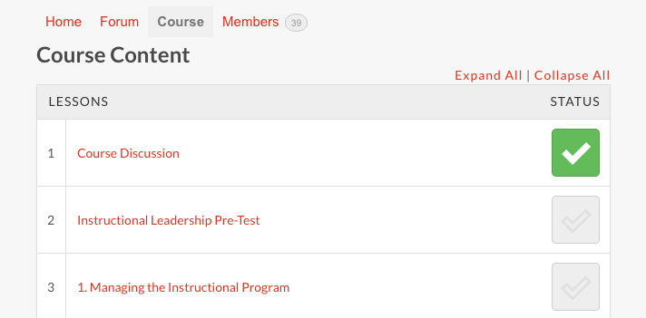 Instructional Leadership Course Content